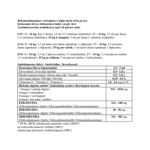 Omega-3 FISK, aliejus, 150 ml - Image 5