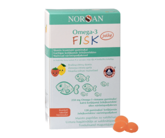 Omega-3 FISK Jelly, želatininės pastilės, 45 arba 120 vnt.