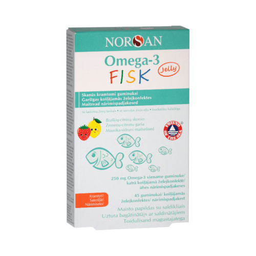 Omega-3 FISK Jelly, želatininės pastilės, 45 arba 120 vnt. — изображение 2