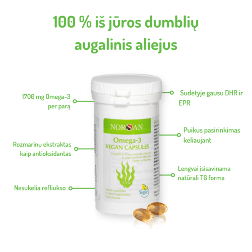 Omega-3 Vegan, kapsulės, 80 vnt. - Image 4