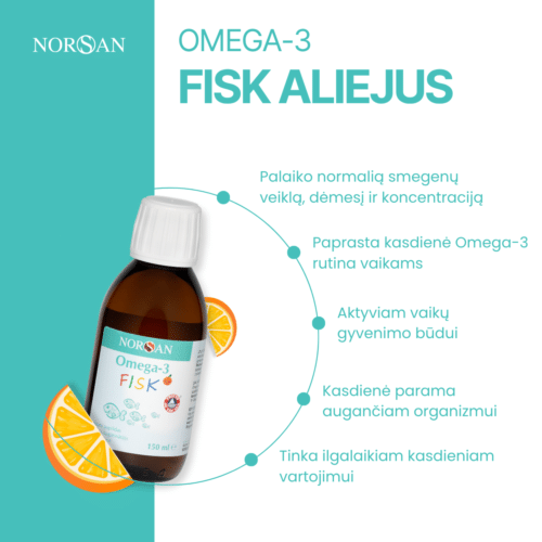 Omega-3 FISK, aliejus, 150 ml - Image 3