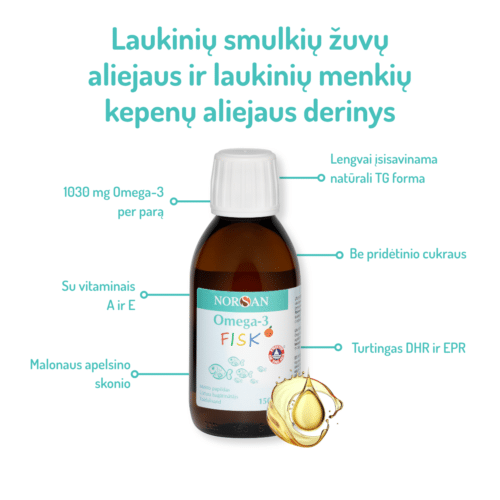 Omega-3 FISK, aliejus, 150 ml - Image 2