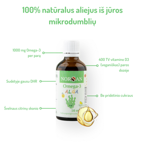 Omega-3 Alga, aliejus, 50 ml - Image 3
