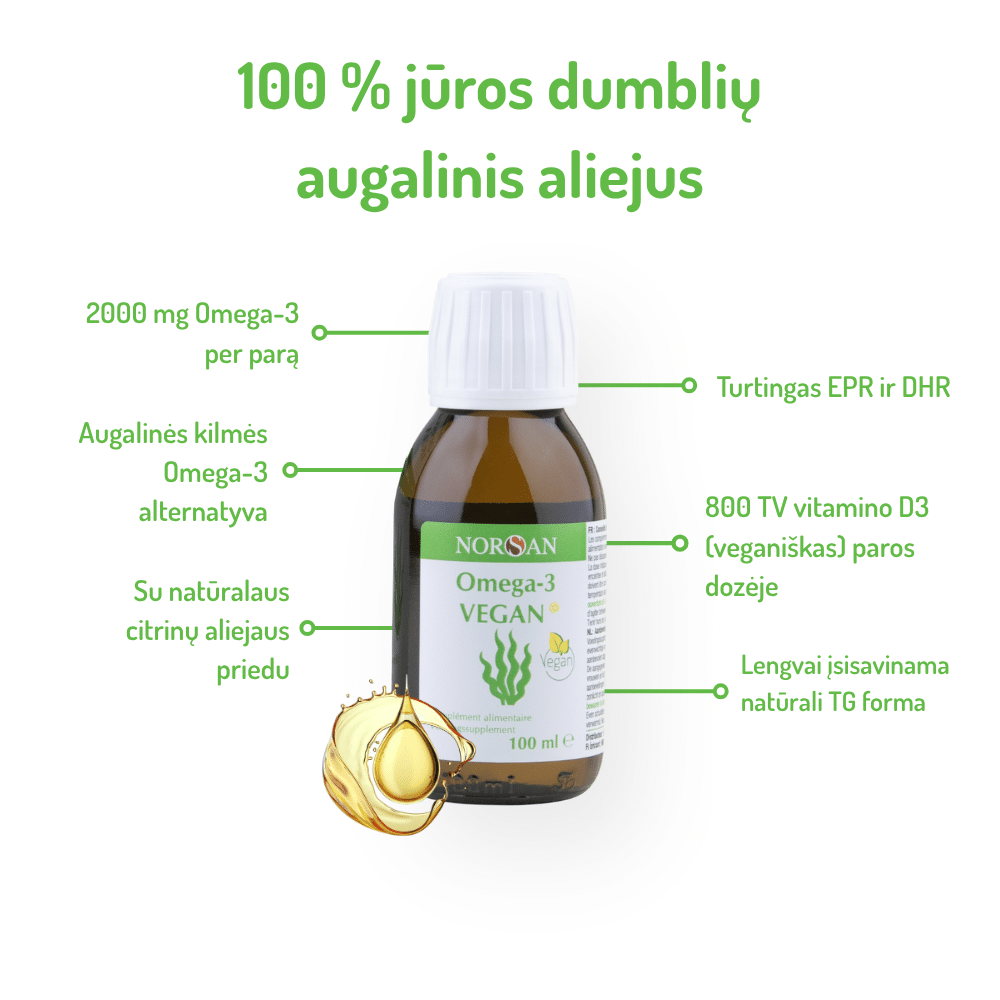 Omega-3 Vegan aliejus, 100 ml – Norsan Lietuva