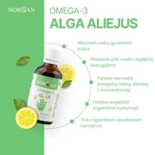 Omega-3 Alga, aliejus, 50 ml - Image 2