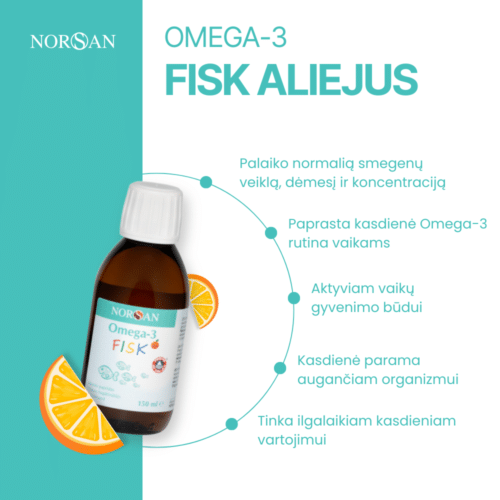 Omega-3 FISK, aliejus, 150 ml - Image 3