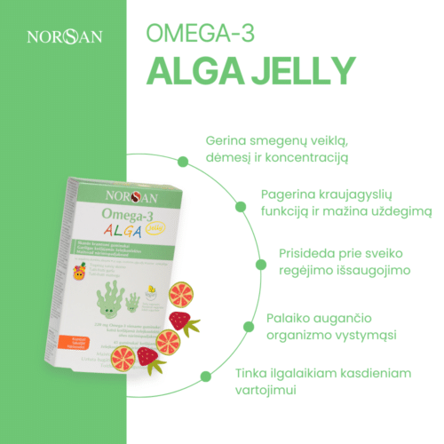 Omega-3 Alga Jelly, želatininės pastilės, 45 vnt. — изображение 2