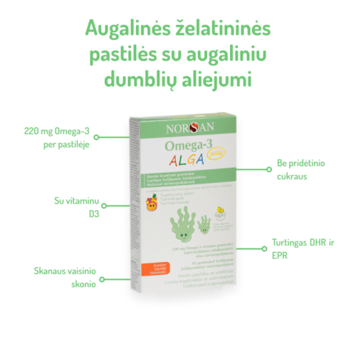 Omega-3 Alga Jelly, želatininės pastilės, 45 vnt. — изображение 3