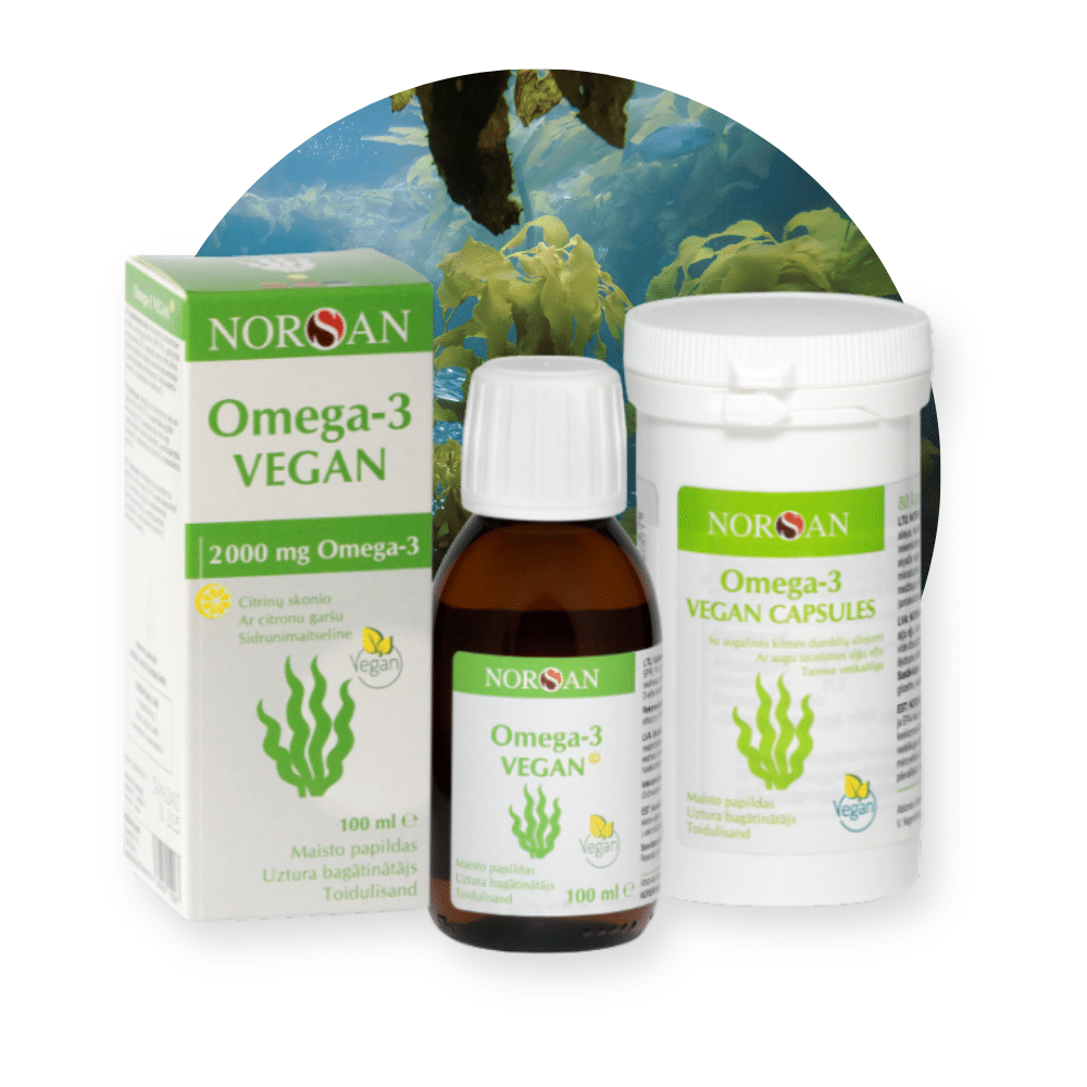 Omega-3 Vegan rinkinys (kapsulės+aliejus)