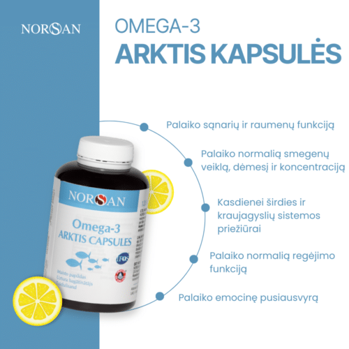 Omega-3 Arktis, kapsulės, 120 vnt. - Image 2