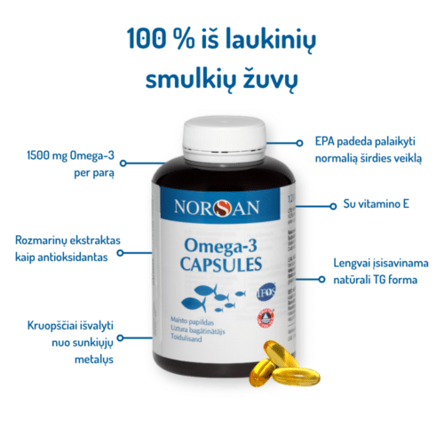 Omega-3 Capsules, kapsulės, 120 vnt. — изображение 3