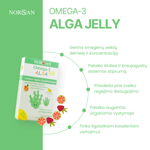 Omega-3 Alga Jelly, želatininės pastilės, 45 vnt. - Image 3