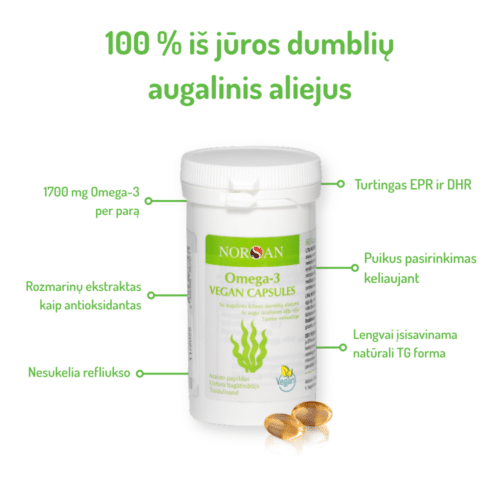 Omega-3 Vegan, kapsulės, 80 vnt. — изображение 4