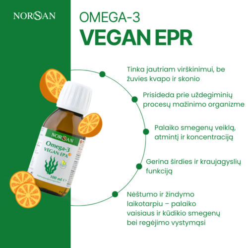 Omega-3 Vegan EPA aliejus, 100 ml - Image 2