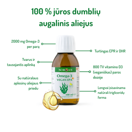 Omega-3 Vegan EPA aliejus, 100 ml - Image 3