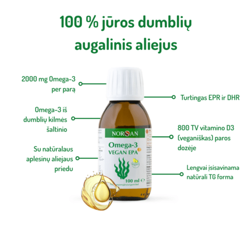 Omega-3 Vegan EPA aliejus, 100 ml - Image 3