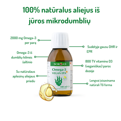 Omega-3 Vegan EPA aliejus, 100 ml - Image 3