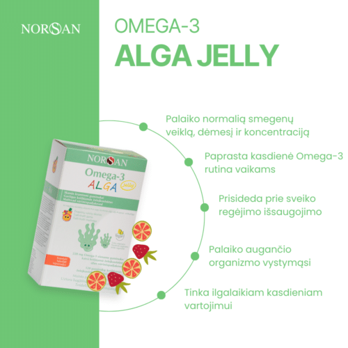 Omega-3 Alga Jelly, želatininės pastilės, 120 vnt. - Image 2